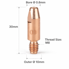 40KD CONTACT TIP M8X30X0.8mm